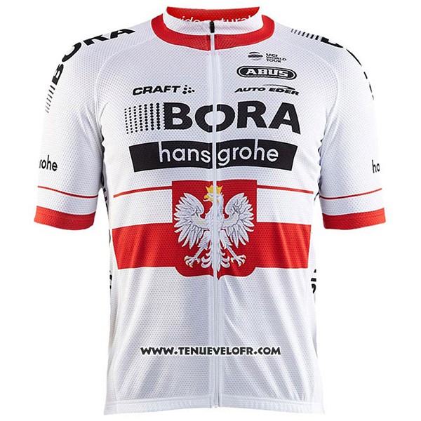2017 Maillot Ciclismo Bora Champion Pologne Manches Courtes et Cuissard